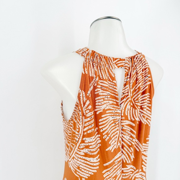 Anne Klein Terracotta Orange and White Patterned Maxi Dress - Picture 7 of 7